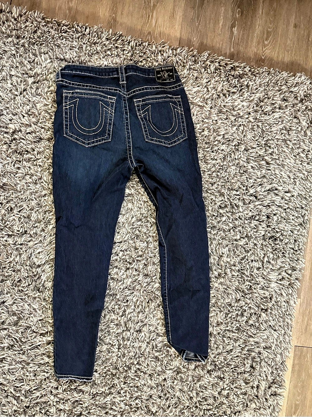 True Religion Halle Mid Rise Super Skinny Jeans Blue Waist 33